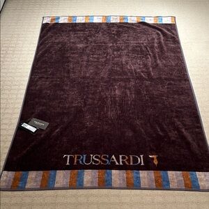 Trussardi Home Bath Sheet / Beach Towel Turquoise Coastal NWT HUGE! Cotton #2